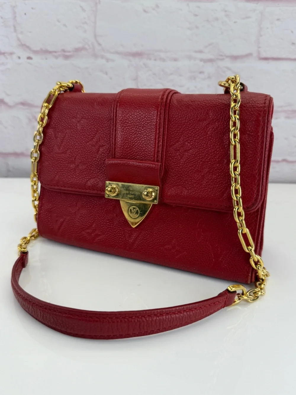 Louis Vuitton Red Monogram Leather Saint Sulpice PM